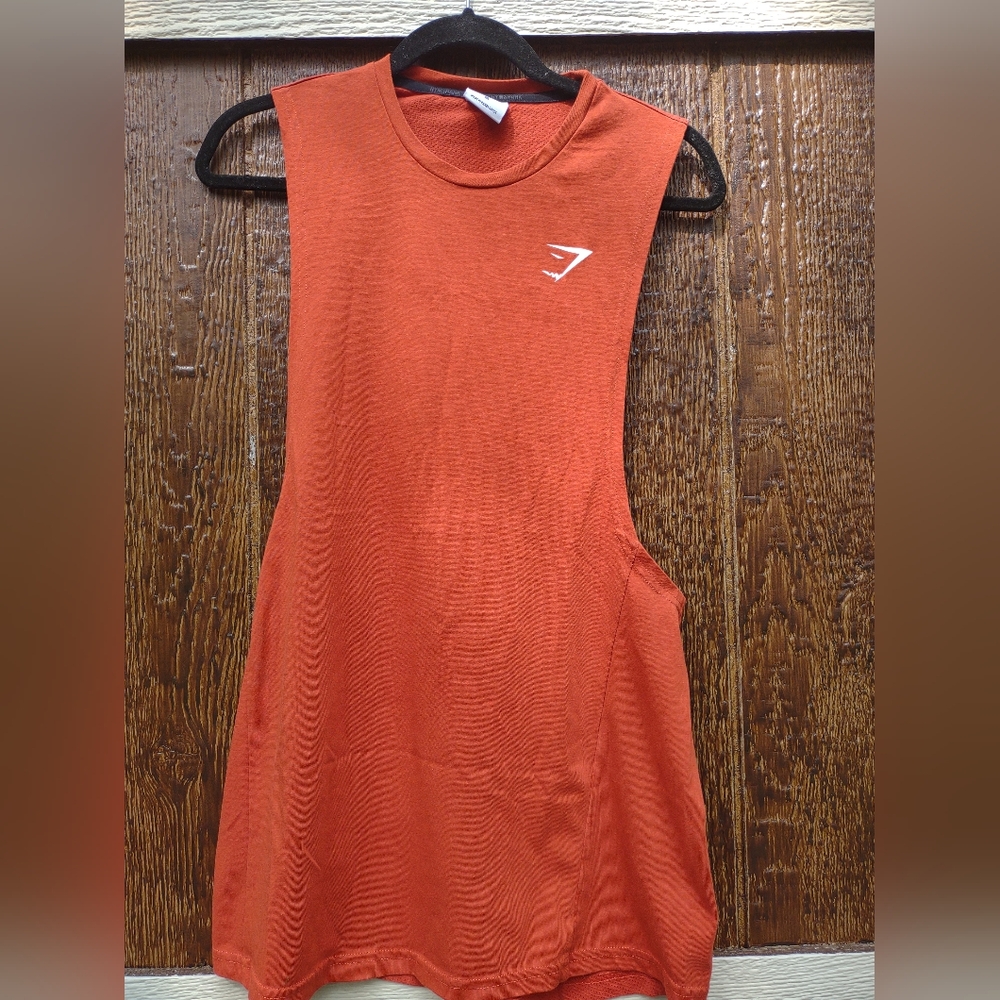Gymshark Neon Orange Muscle Tank Top Mens M